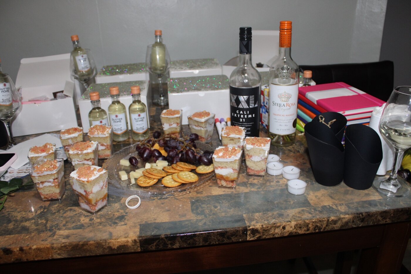 Refreshments and experience details prepared with care
